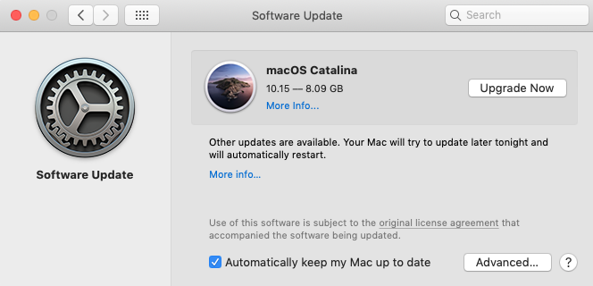 Upgrade mac os catalina legacy software